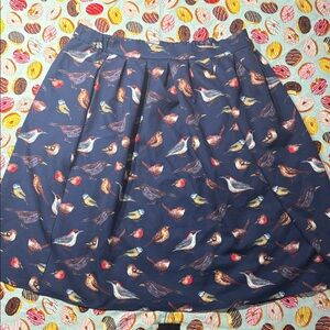Grace Karin Navy Bird Print Skirt